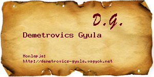 Demetrovics Gyula névjegykártya
